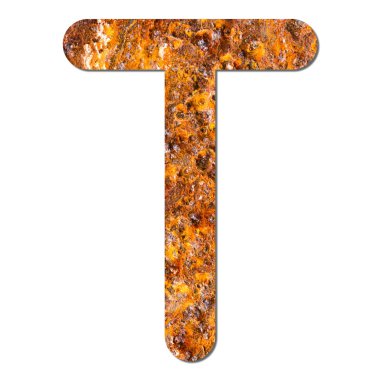 yazı tipi paslı çelik doku alfabe t