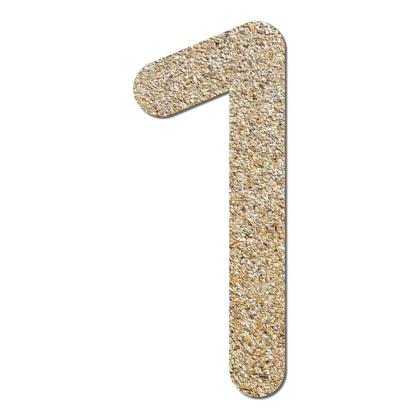 Font rough gravel texture numeric 1 — Stock Photo, Image