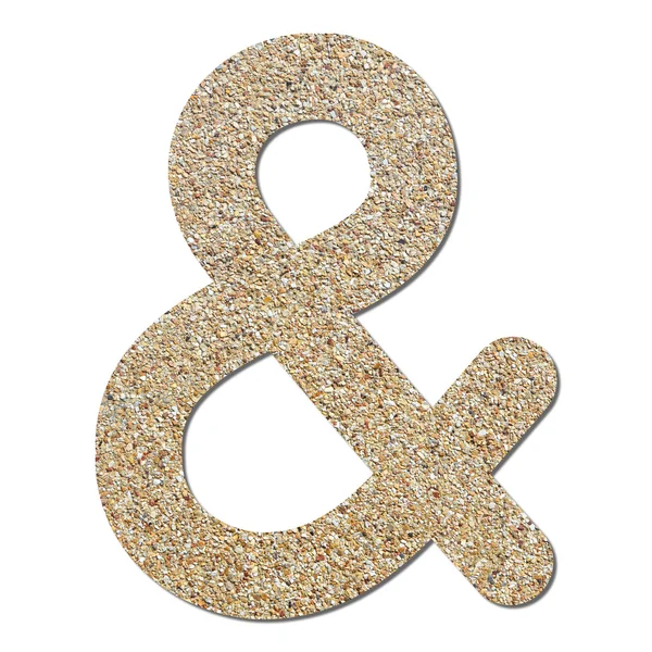 Font rough gravel texture Ampersand sign — Stock Photo, Image