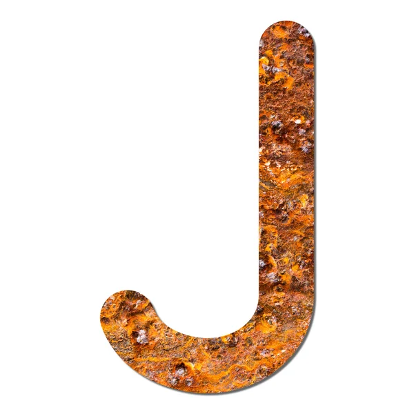 Font rusty steel texture alphabet J — Stock Photo, Image