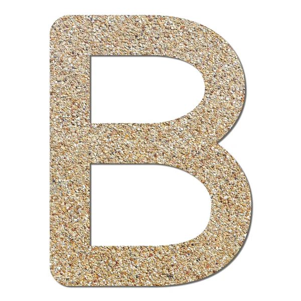 Font rough gravel texture alphabet B — Stock Photo, Image