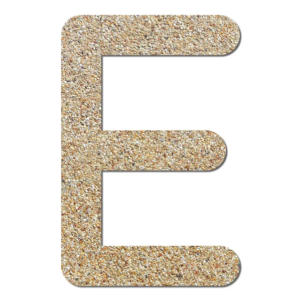 Font rough gravel texture alphabet E — Stock Photo, Image