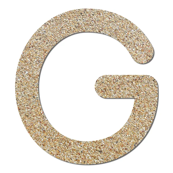Font rough gravel texture alphabet G — Stock Photo, Image