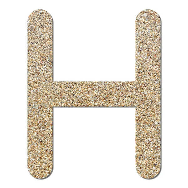 Font rough gravel texture alphabet H — Stock Photo, Image