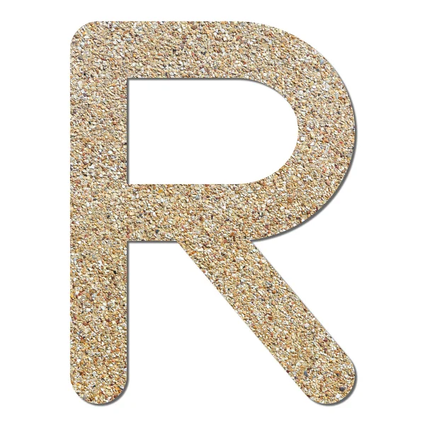 Шрифт грубої текстури гравію R — стокове фото