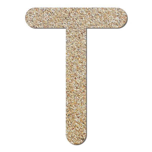 Font rough gravel texture alphabet T — Stock Photo, Image