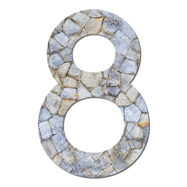 Czcionki kamienna ściana tekstur numeryczne 8 — Zdjęcie stockowe