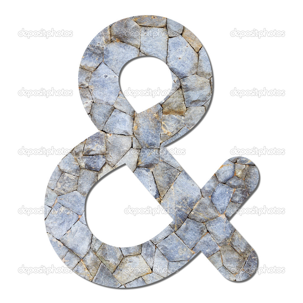 Font stone wall texture Ampersand sign