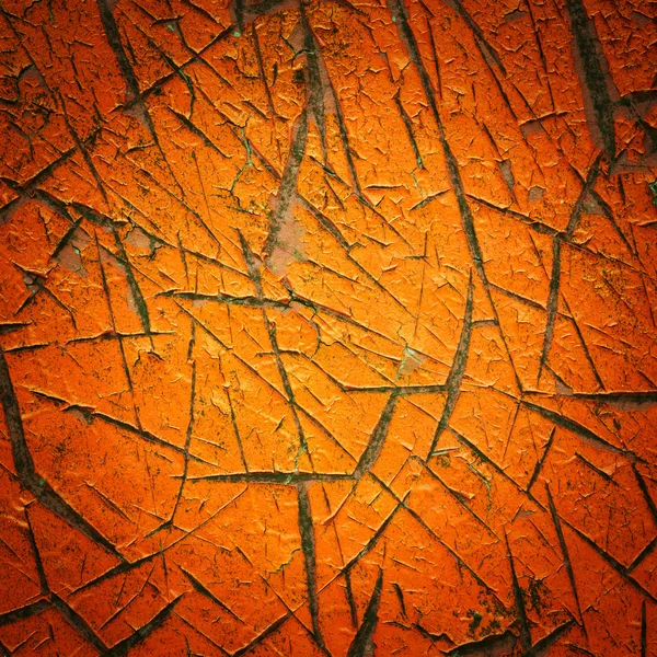 Estilo viñeta color naranja textura de pintura agrietada — Foto de Stock