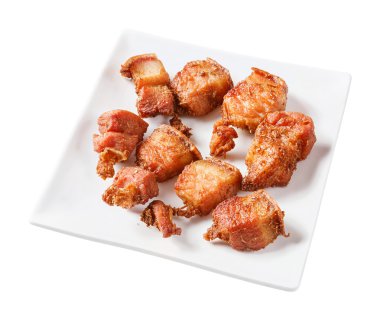 herb ile derin kızarmış çizgili domuz eti