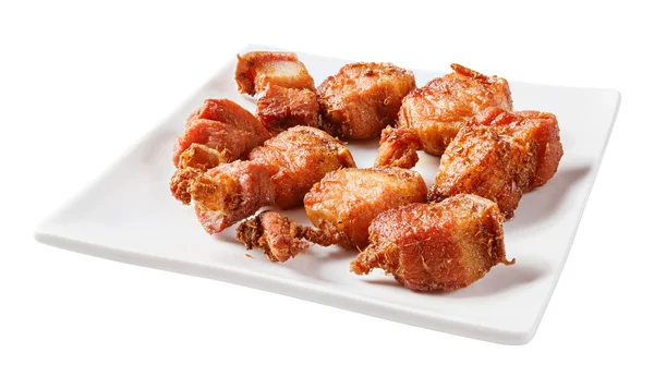 Cerdo rayado frito con hierba —  Fotos de Stock