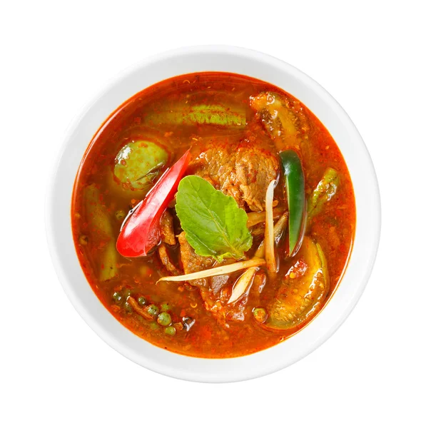 Spicy red curry with pork — Stock Photo, Image