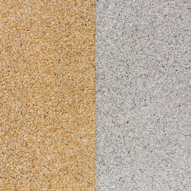 Gri ve sarı renkli çakıl kat