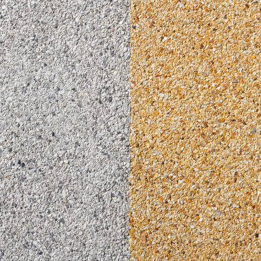 Gri ve sarı renkli çakıl kat