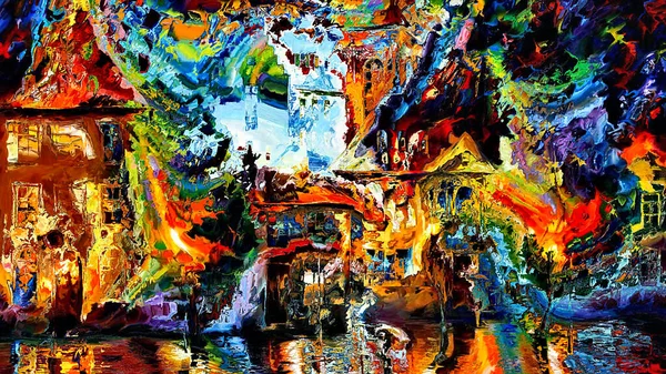 City Abstract Digital Painting — Stock fotografie