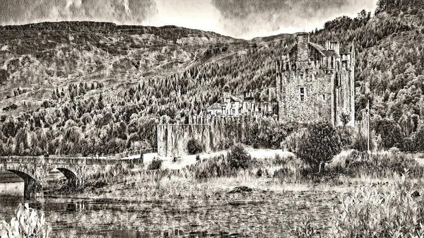 Avrupa 'daki Kale Dijital Kalem Çizimi