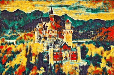 Avrupa 'daki Şato Dijital Boyama