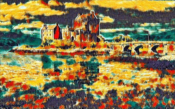 Castle Europe Digital Painting — Stock Fotó