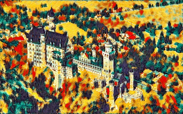 Castle Europe Digital Painting — Stock Fotó