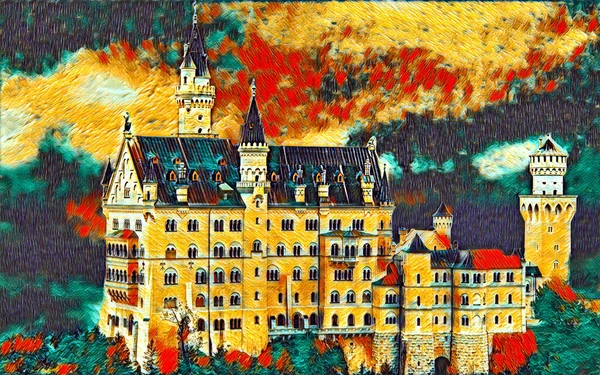 Avrupa 'daki Şato Dijital Boyama