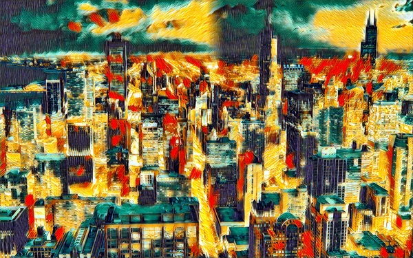 Cikago colored digital painting