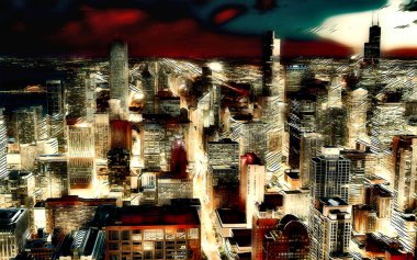 Cikago renkli dijital resim