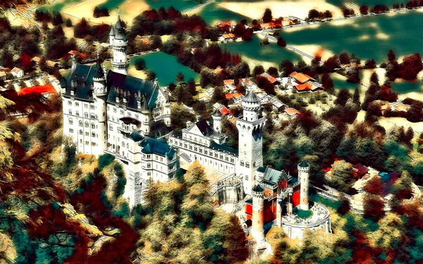 Castle Europe Digital Painting — Stock Photo, Image
