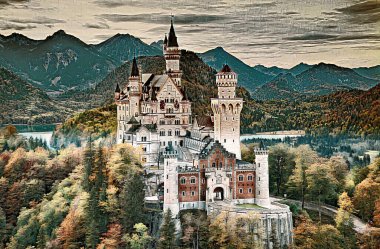 Avrupa 'daki Şato Dijital Boyama