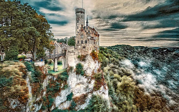 Castelo Europa Pintura Digital — Fotografia de Stock