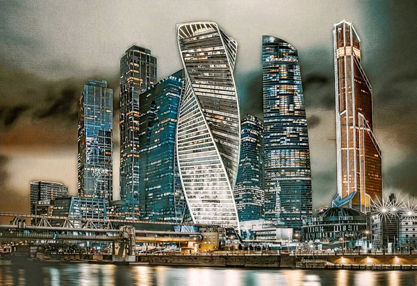 Moskau Színes Digitális Festészet — Stock Fotó