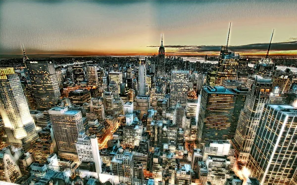 New York Colored Digital Painting — Stockfoto