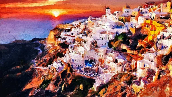 Santorin Renkli Dijital Boyama