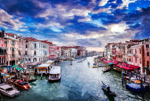 Venedig Colored Digital Painting — Stock Photo, Image