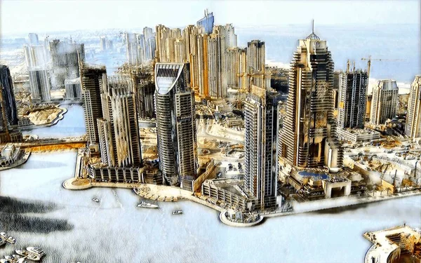 Dubai Digital Art Bild — 스톡 사진