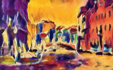 Venedik Güçlü Aquarell Dijital Boyama