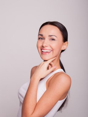 bir makyaj olmadan taze kız