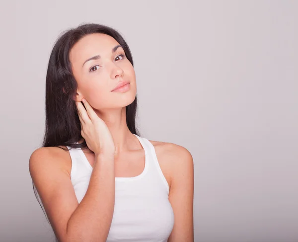 The fresh girl without a make-up — Stock Photo, Image