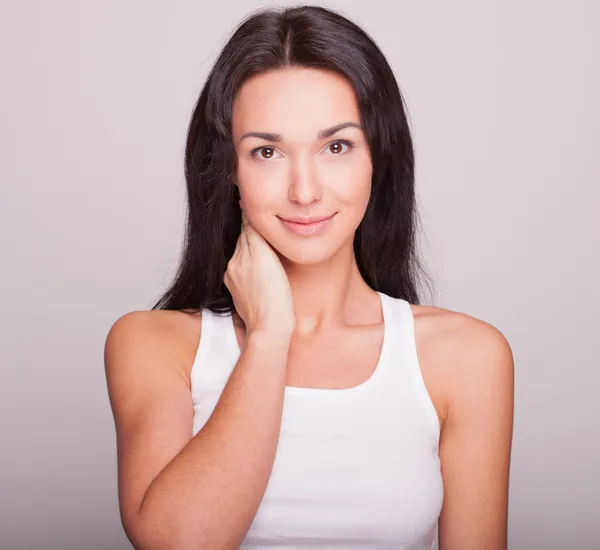 The fresh girl without a make-up — Stock Photo, Image