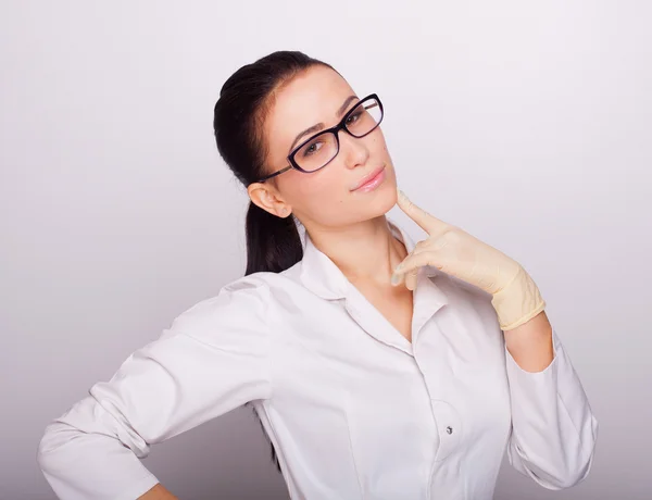 Beautiful brunette doctor — Stock Photo, Image