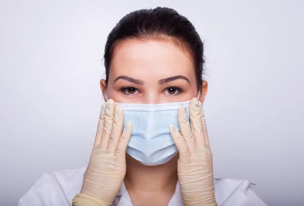 Girl in the doctor's mask — Stock Photo, Image