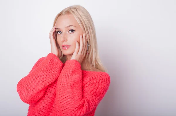 The girl in pink very beautiful close up — Stock Photo, Image