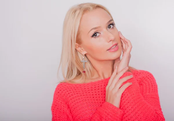 The girl in pink very beautiful close up — Stock Photo, Image