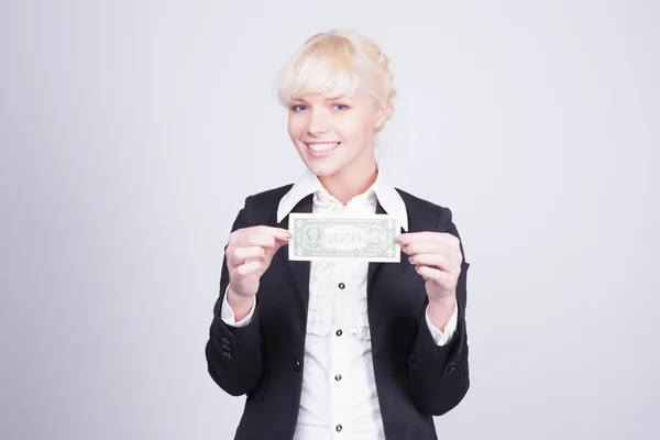 Woman with dollar Stock Photo