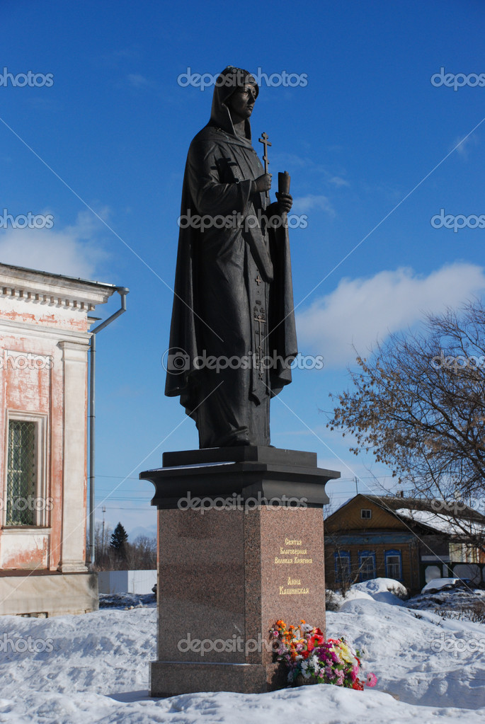 Anna von Kaschin Patronin der Stadt KaschinDenkmal — Stockfoto