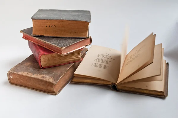 Old books on a white background. — Stock Photo, Image