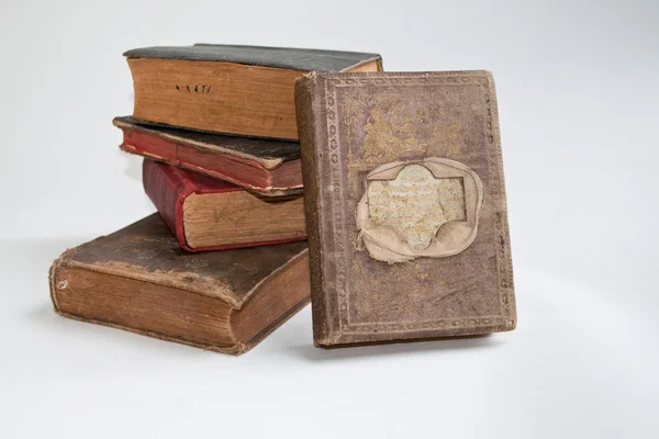 Old books on a white background. — Stock Photo, Image