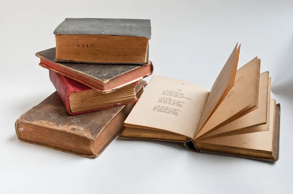 Old books on a white background. — Stock Photo, Image