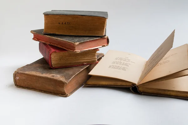 Old books on a white background. — Stock Photo, Image