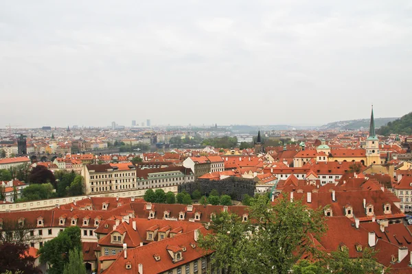 Red brick roofs of Prague. — Stock Photo, Image