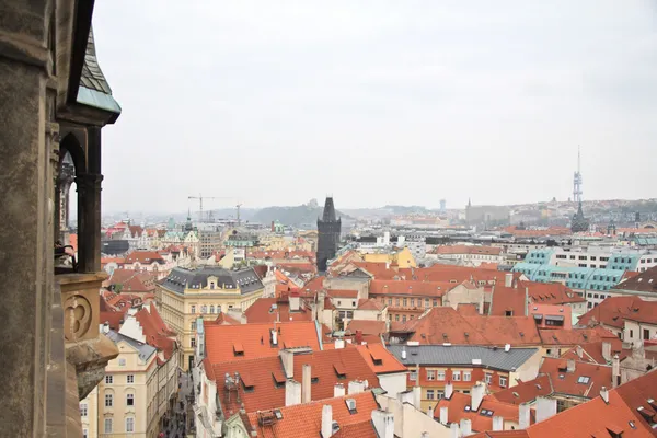 Red brick roofs of Prague. — Stock Photo, Image